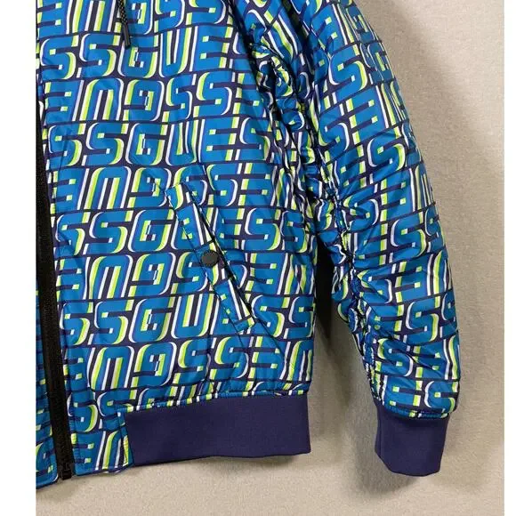 GUESS Men's Eco Elvis Reversible Logo-Print Puffer Jacket purple/blue small $148 - Picture 5 of 13